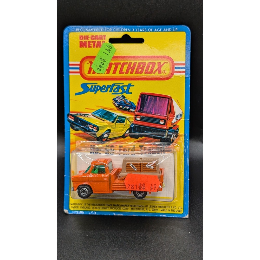 1976 Matchbox Superfast #66 Ford Transit Truck Vintage Carded Blister Pack